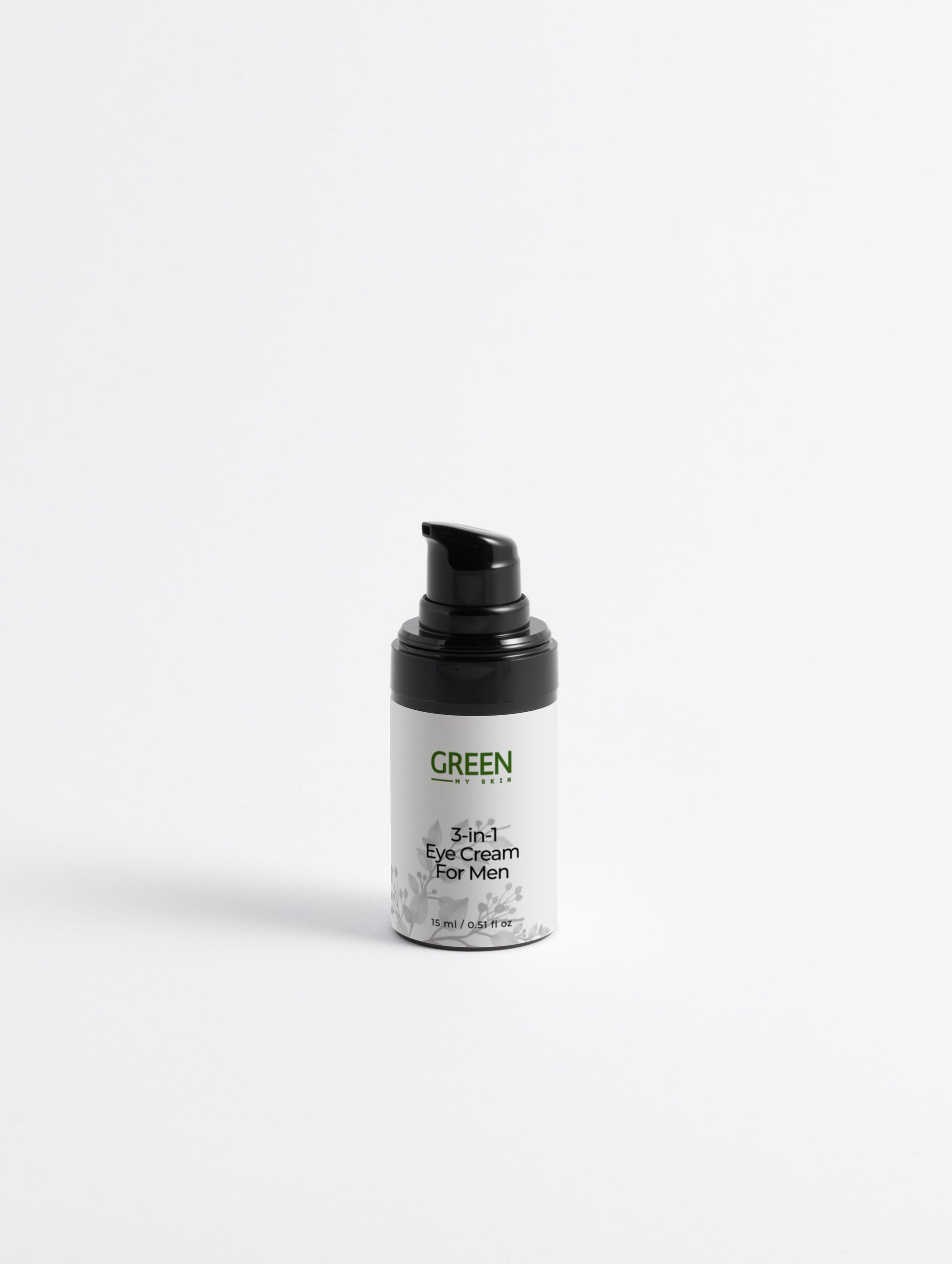 3-in-1 Eye Cream for men from greenmyskin.com, reduces puffiness, dark circles, and fine lines with a lightweight formula. Perfect for all skin types