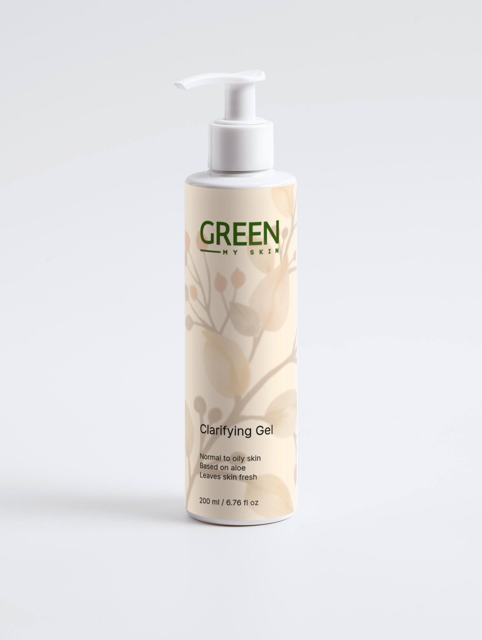 Vegan clarifying gel with organic, cruelty-free ingredients to target blemishes, reduce inflammation, and promote clear skin, available at greenmyskin.com