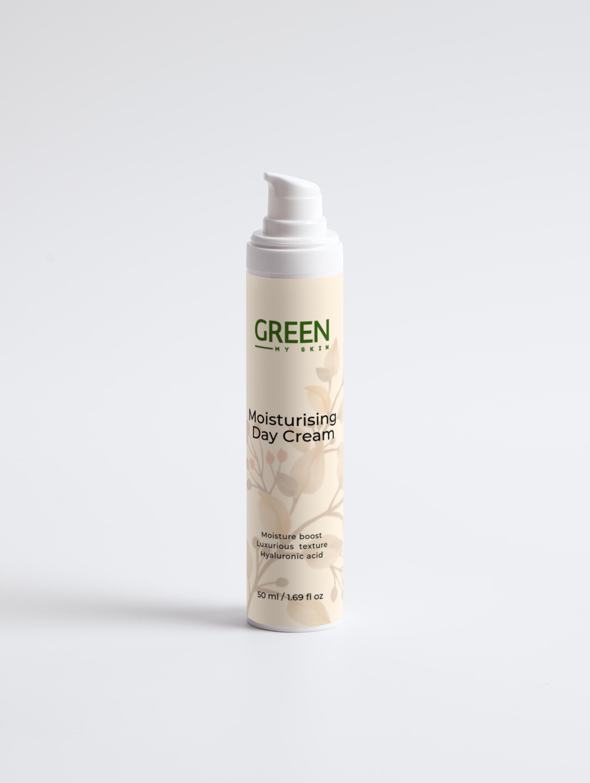 Vegan moisturising day cream with organic, cruelty-free ingredients to hydrate, protect, and rejuvenate skin, available at greenmyskin.com.